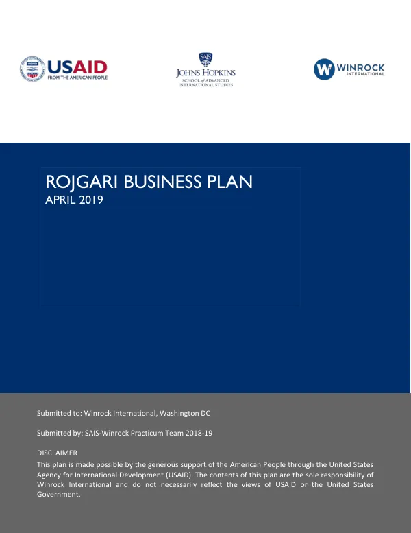 Rojgari business plan