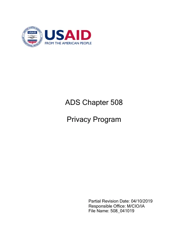 ADS chapter 508 : privacy policy