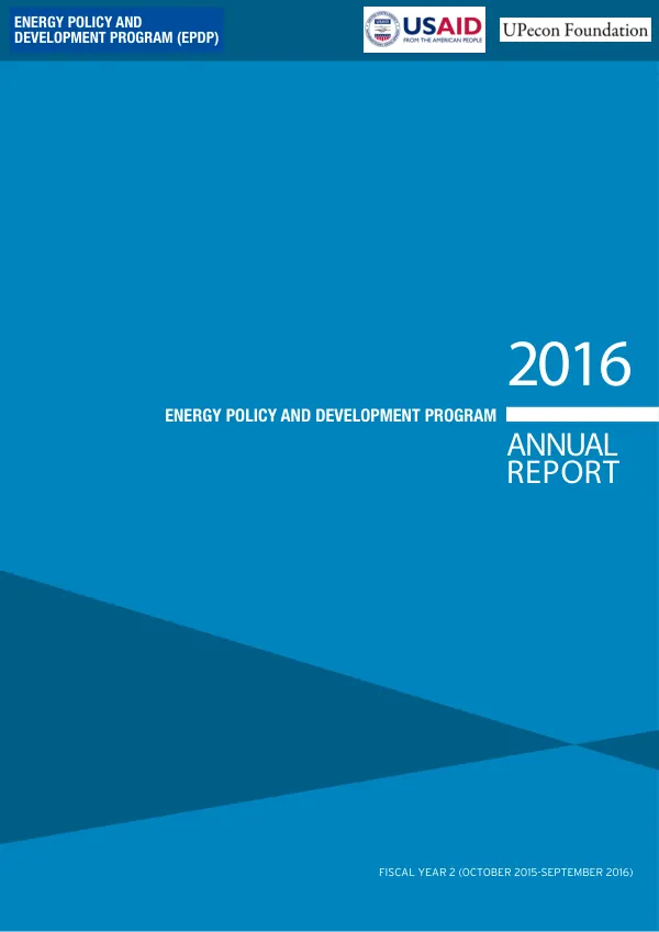 Energy policy and development program : annual report : 2016