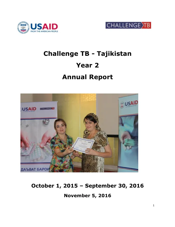 Challenge TB Tajikistan Year 2 Annual Report