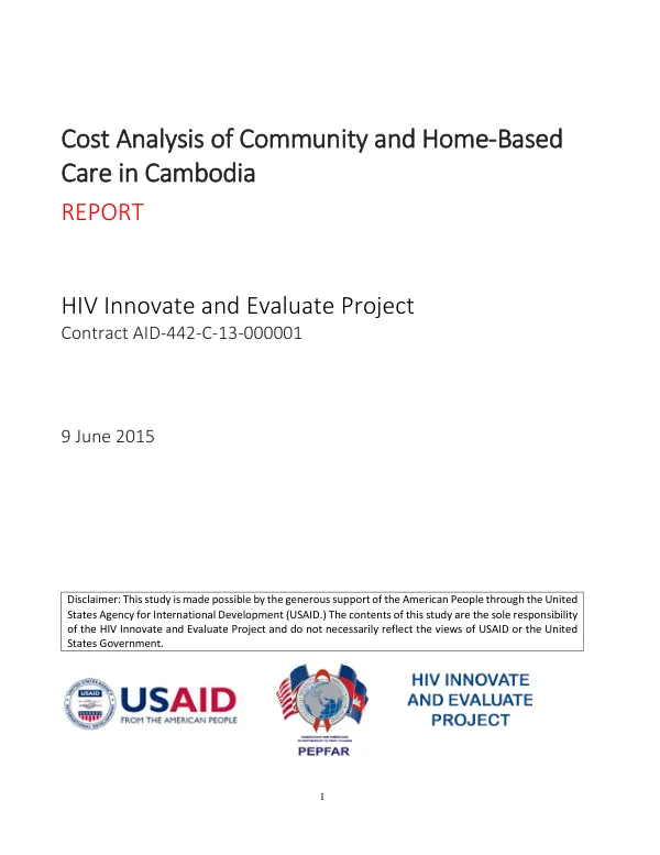 Cost Analysis of Community and Home-Based Care in Cambodia