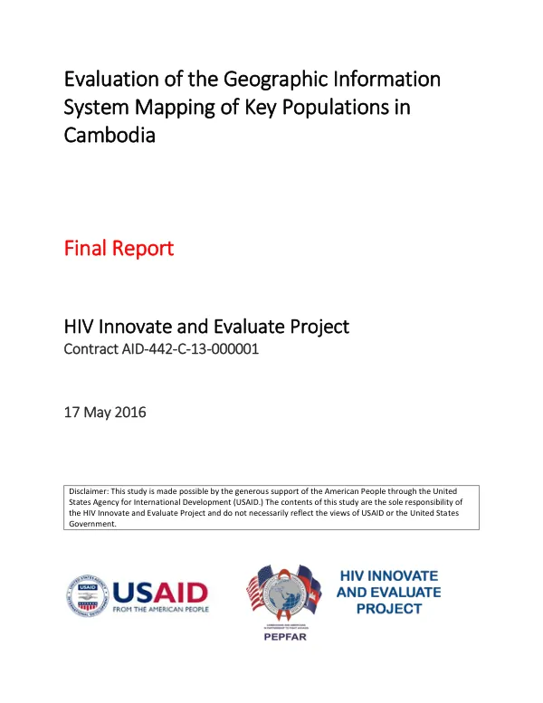 Evaluation of the Geographic Information System Mapping of Key Populations in Cambodia