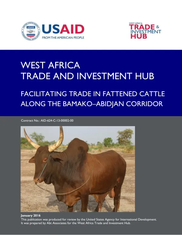 Facilitating Trade in Fattened Cattle Along the Bamako–Abidjan Corridor