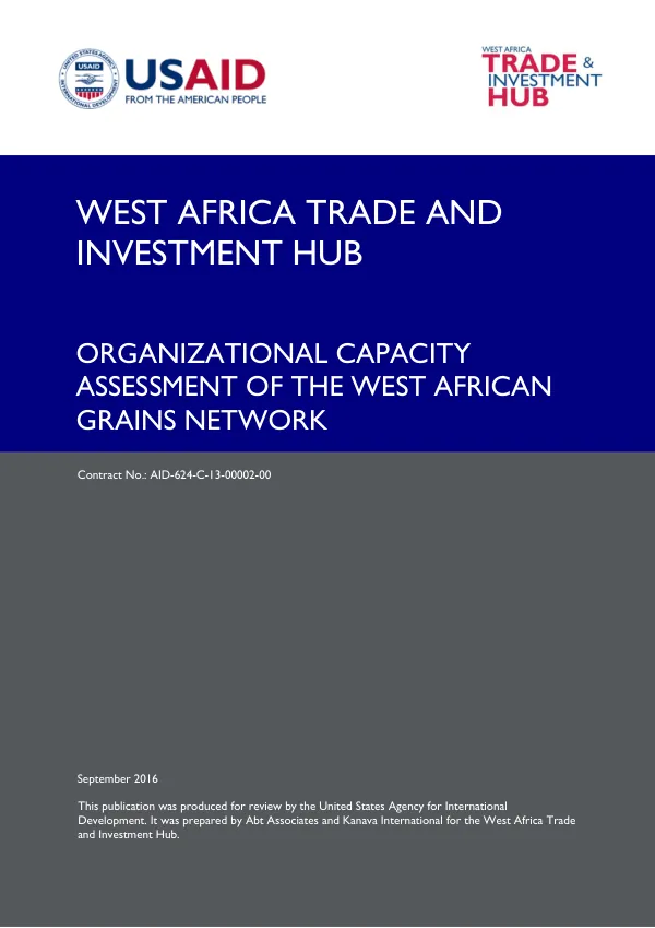 Organizational Capacity Assessment of the West African Grains Network