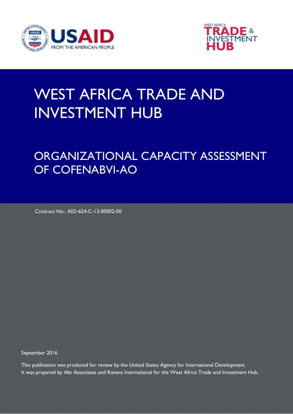 Organizational Capacity Assessment of COFENABVI-AO