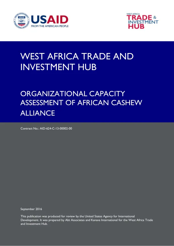 Organizational Capacity Assessment of African Cashew Alliance