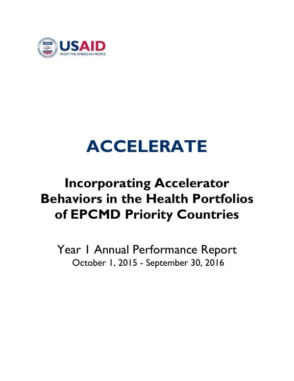 ACCELERATE Year 1 Report
