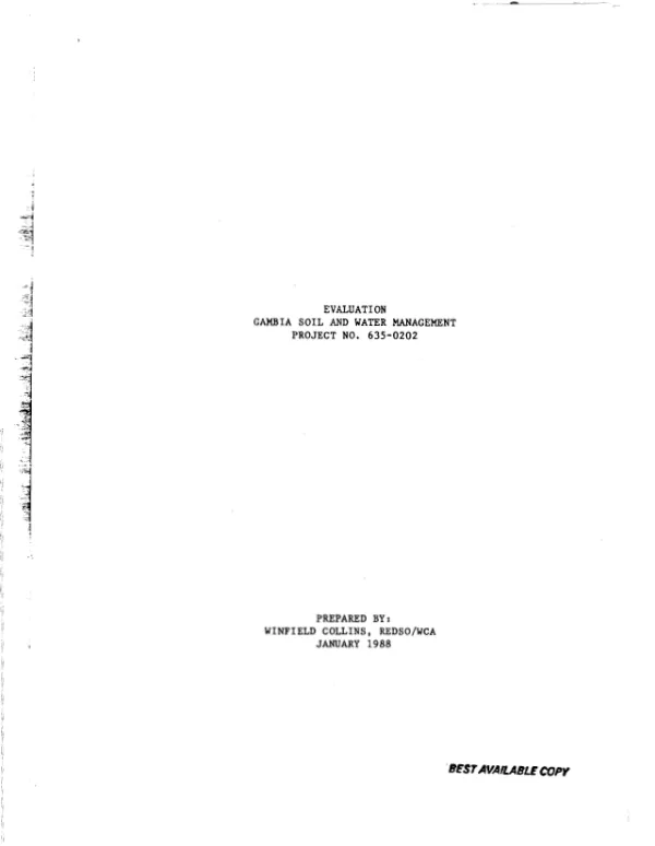 Evaluation : Gambia soil and water management