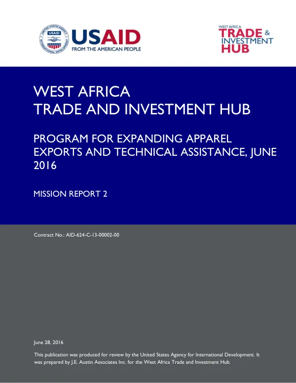 Program for Expanding Apparel Exports and Technical Assistance, June 2016