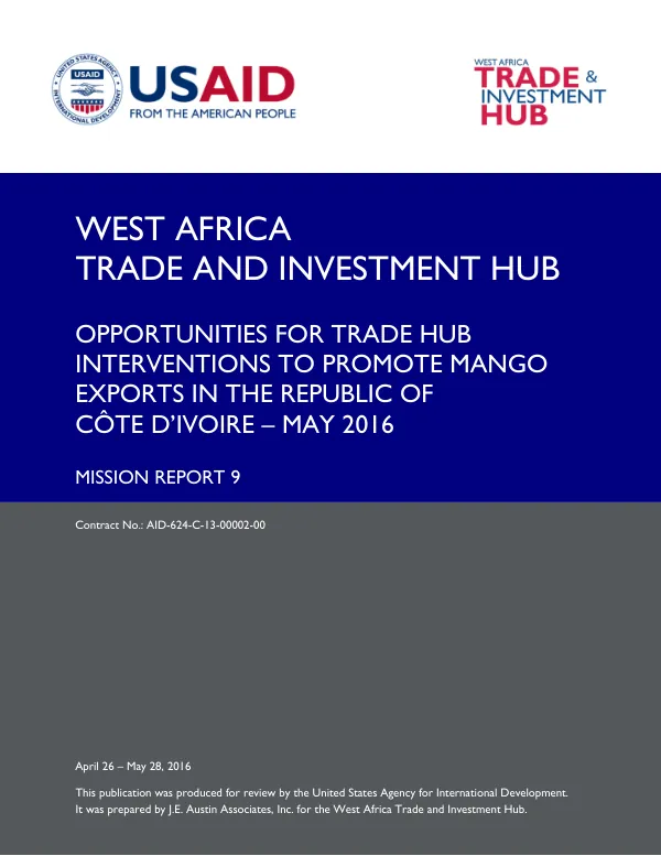 Opportunities for Trade Hub Interventions to Promote Mango Exports in the Republic of Côte d’Ivoire
