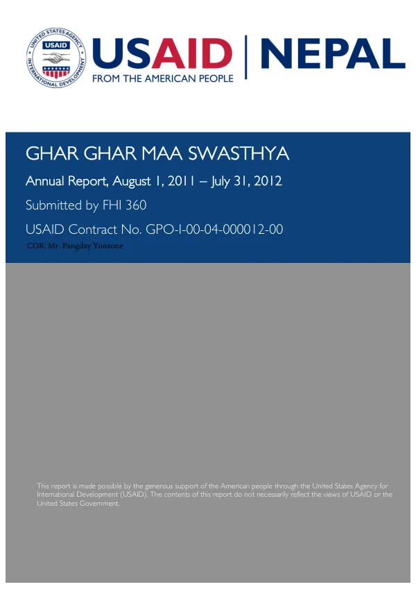 Annual Report, August 1, 2011 – July 31, 2012