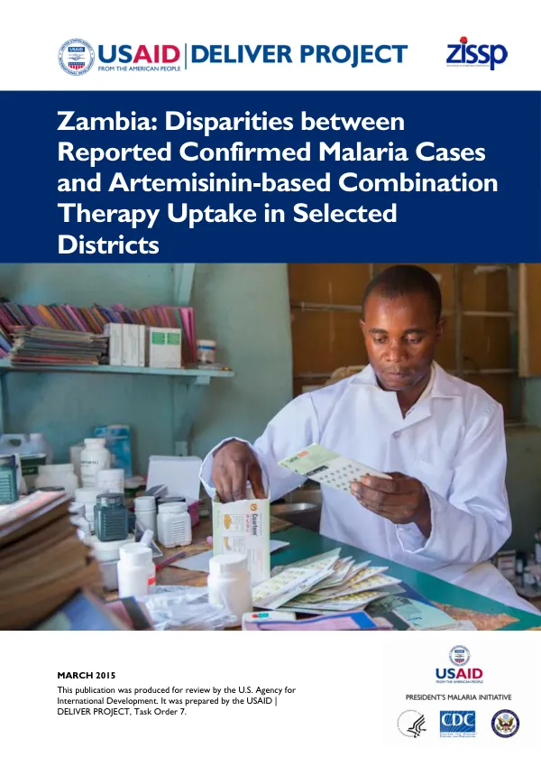 Zambia: Disparities between Reported Confirmed Malaria Cases and ACT Uptake in Selected Districts