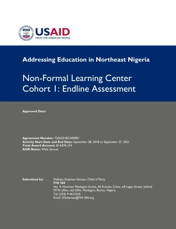 AENN NFLC cohort 1 : endline assessment [2019]