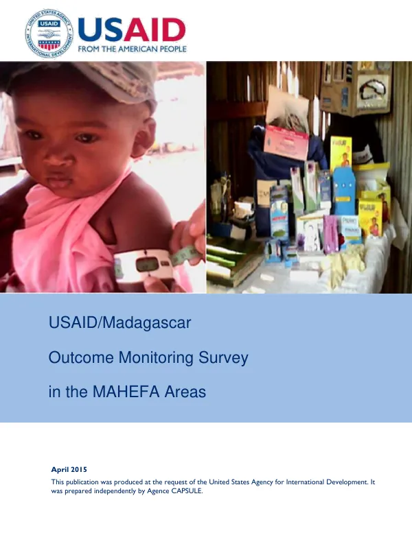 Outcome Monitoring Survey in the MAHEFA areas