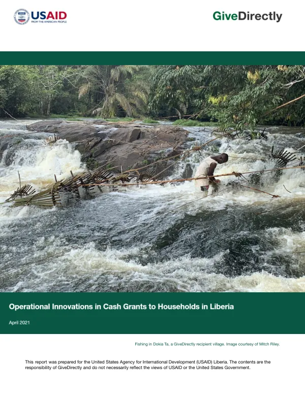 Operational innovations in cash grants to households in Liberia