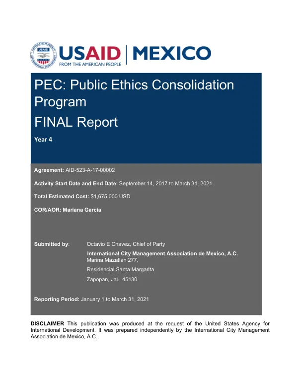 PEC : public ethics consolidation program : final report, year 4