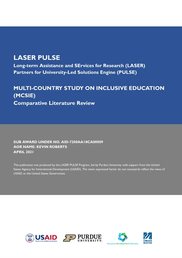 Multi-country study on inclusive education (MCSIE) : comparative literature review