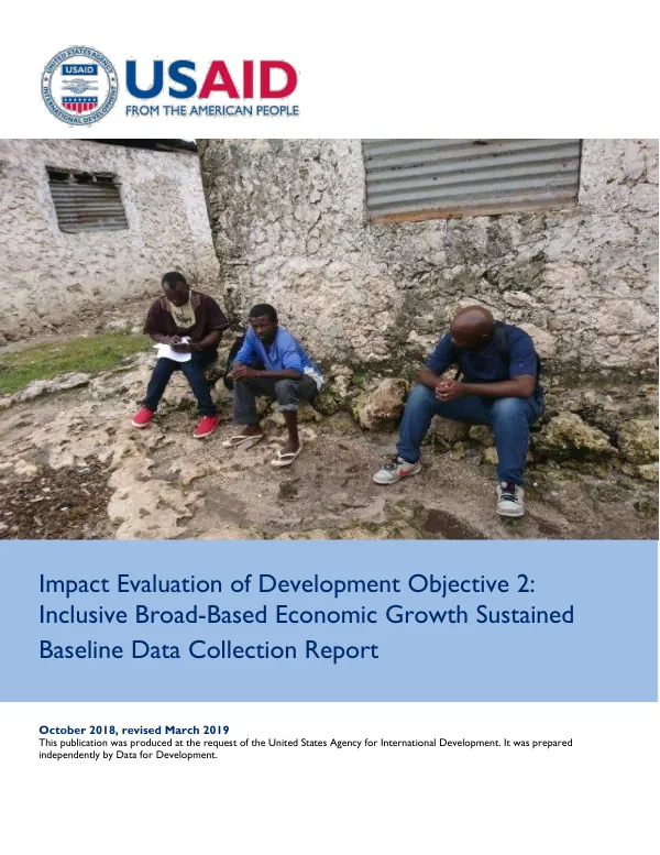 Impact evaluation of development objective 2 : inclusive broad-based economic growth sustained : baseline data collection report