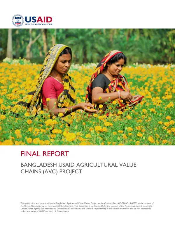Final report : Bangladesh USAID agricultural value chains (AVC) project