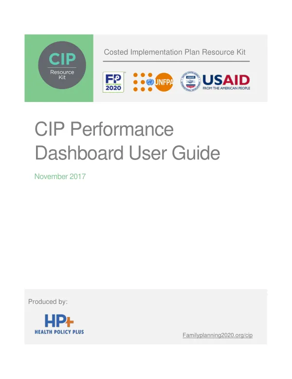 CIP Performance Dashboard User Guide
