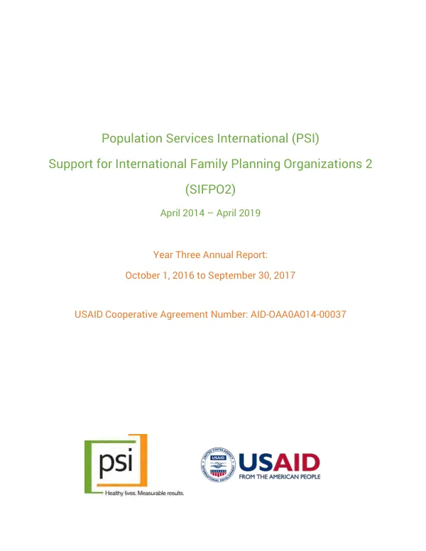 PSI SIFPO2 Year Three Annual Report