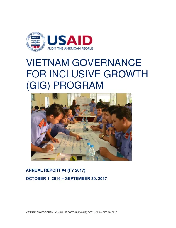 Vietnam Governance for Inclusive Growth (GIG) Program Annual Report #4 (FY2017)