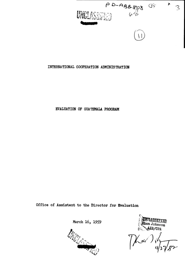 Evaluation of Guatemala program