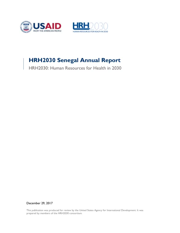 Senegal_HRH2030_Annual_Report_December 2017