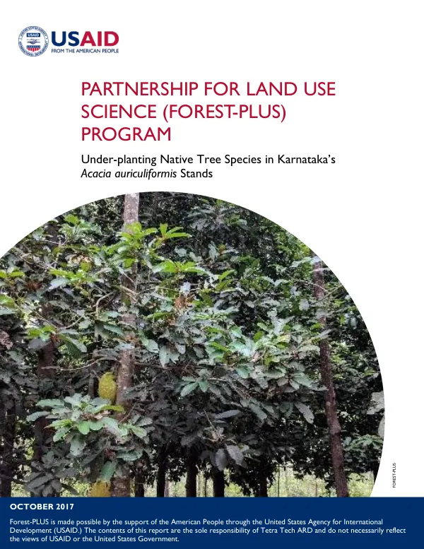 Under-planting Native Tree Species in Karnataka’s Acacia auriculiformis Stands