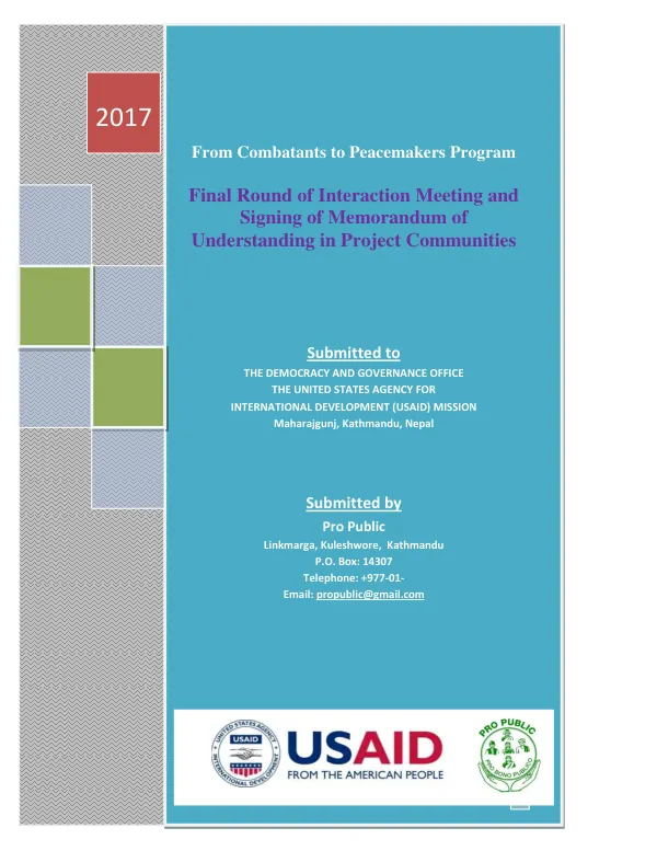 Final round of interaction meeting and signing of memorandum of understanding in project communities