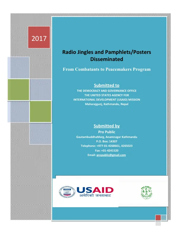 Radio jingles and pamphlets/posters disseminated