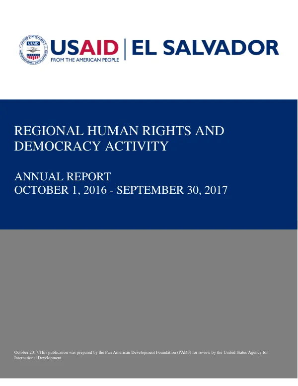 Regional human rights and democracy activity annual report FY2017