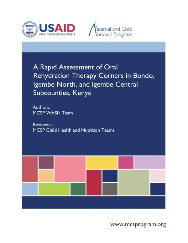 A Rapid Assessment of Oral Rehydration Therapy Corners in Bondo, Igembe North, and Igembe Central Subcounties, Kenya