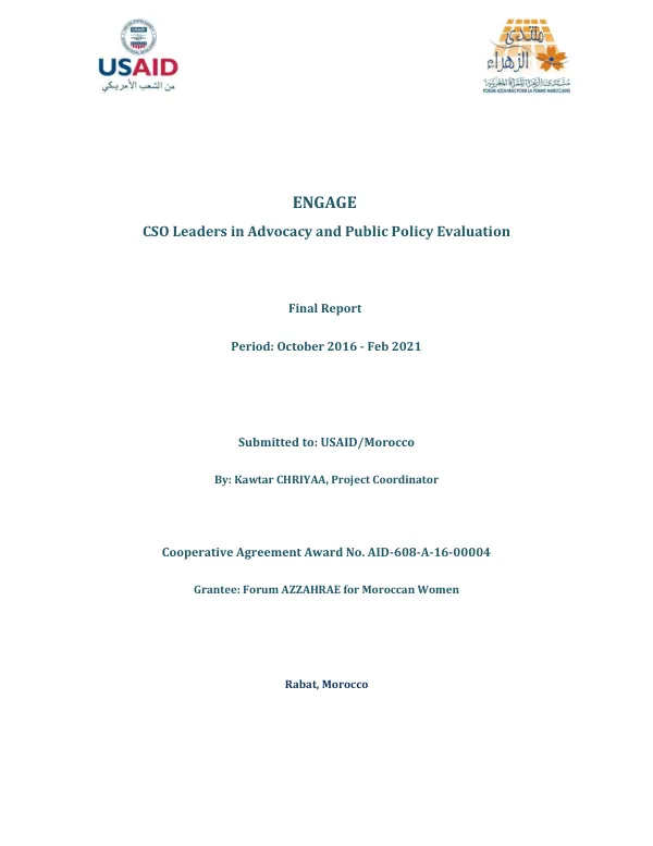 ENGAGE CSO leaders in advocacy and public policy evaluation : final report