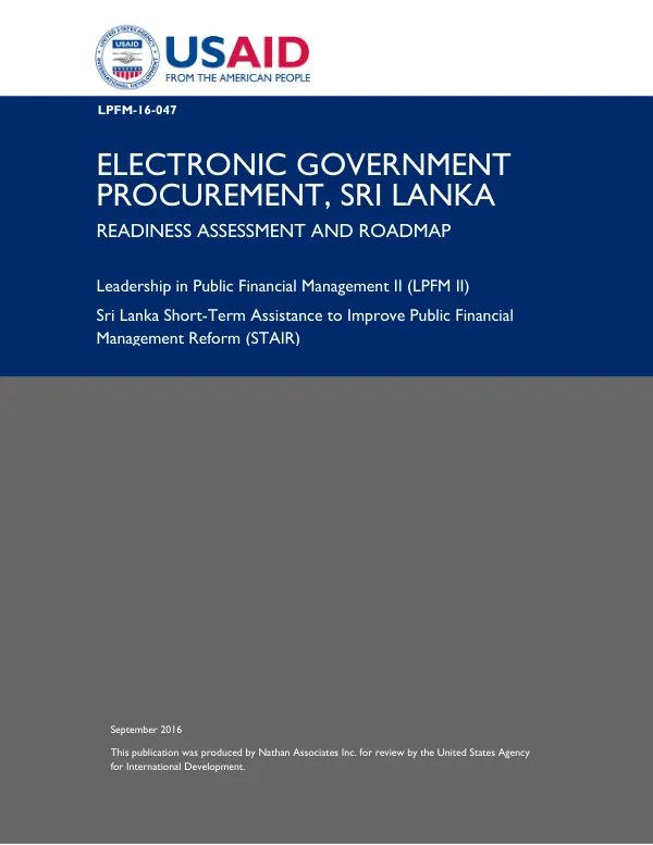 LPFM II Electronic Government Procurement, Sri Lanka