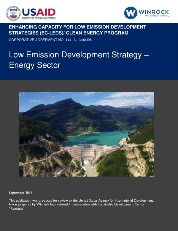 Low Emission Development Strategy – Energy Sector