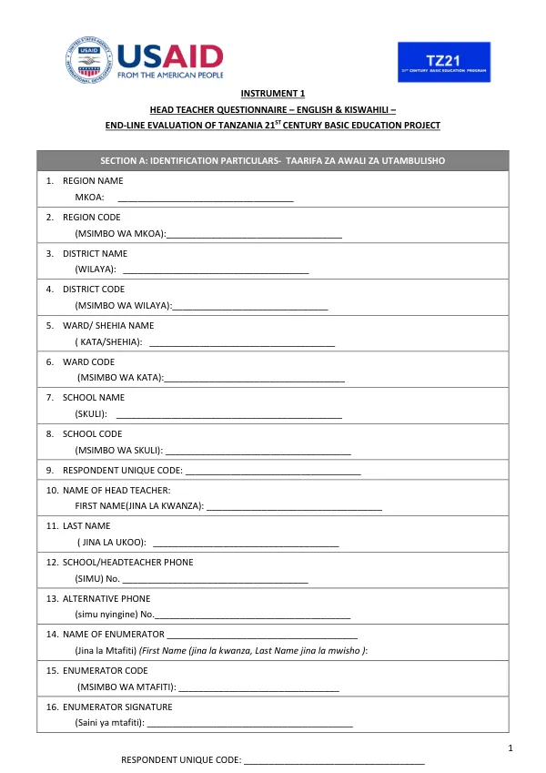 Head_Teacher_ Survey_ Mtwara