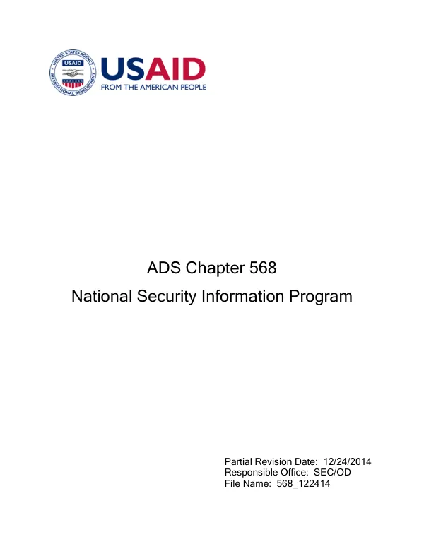 ADS chapter 568 : national security information program