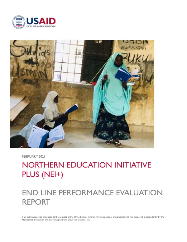Northern education initiative plus (NEI+) : end line performance evaluation report