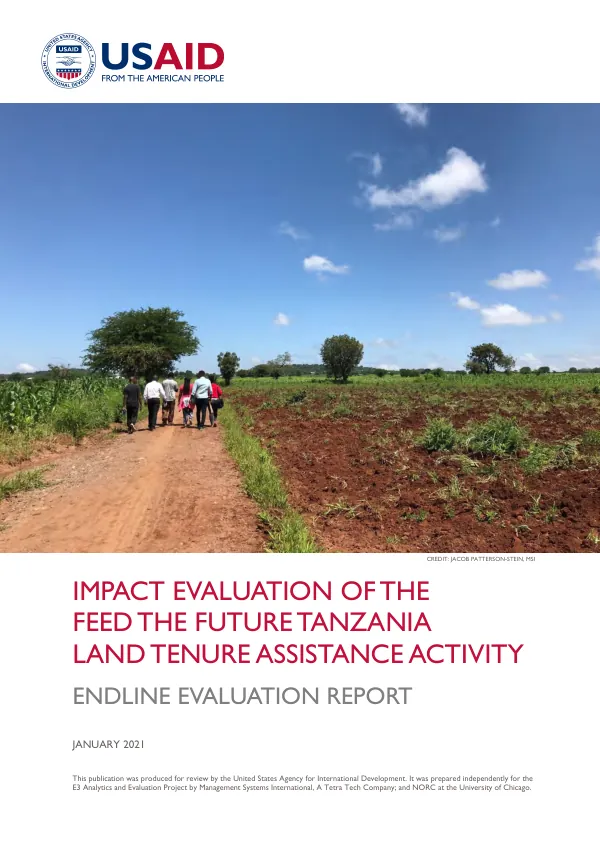 Impact evaluation of the Feed the Future Tanzania land tenure assistance activity : endline evaluation report