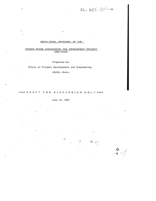 Rapid rural appraisal of the feeder roads maintenance and improvement project (388-0056)