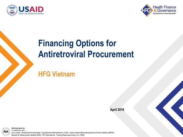 Financing Options for Antiretroviral Procurement