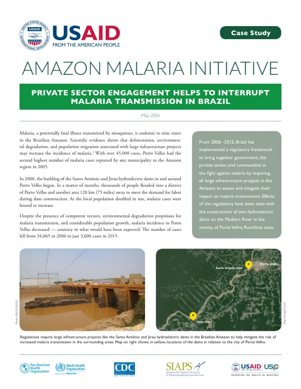 Private Sector Engagement Helps to Interrupt Malaria Transmission in Brazil