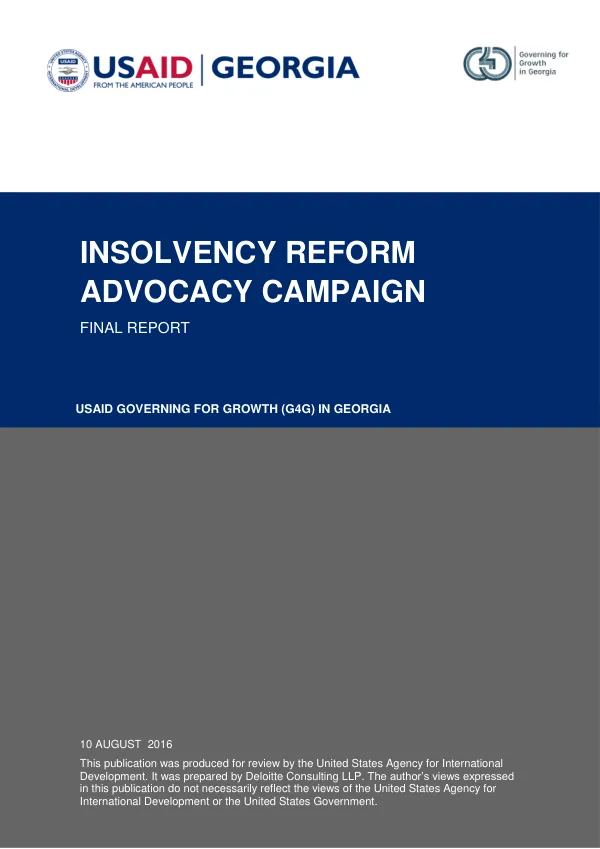 G4G Technical Deliverable_Insolvency Reform Advocacy Campaign