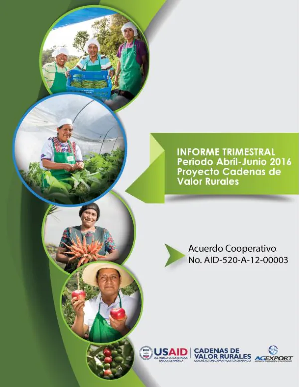 Informe Trimestral Abril - Junio 2016 RVCP AGEXPORT