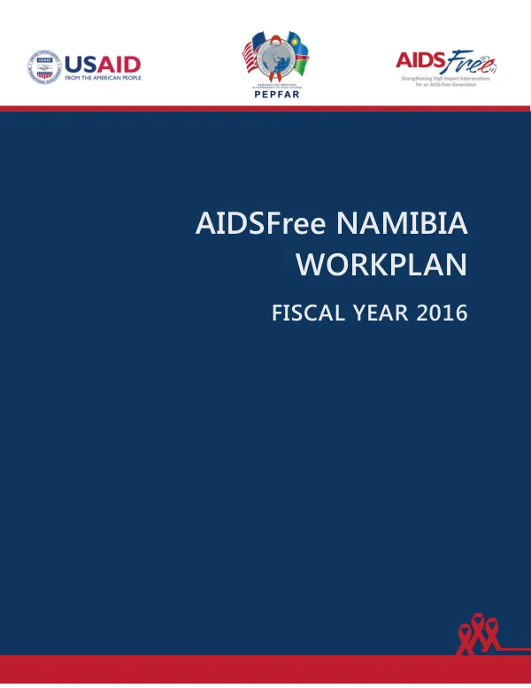 AIDSFree Namibia Workplan Fiscal Year 2016