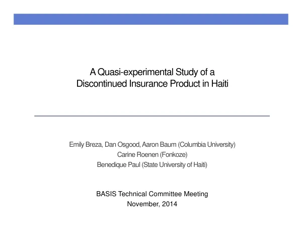 A quasi-experimental study of a discontinued insurance product in Haiti