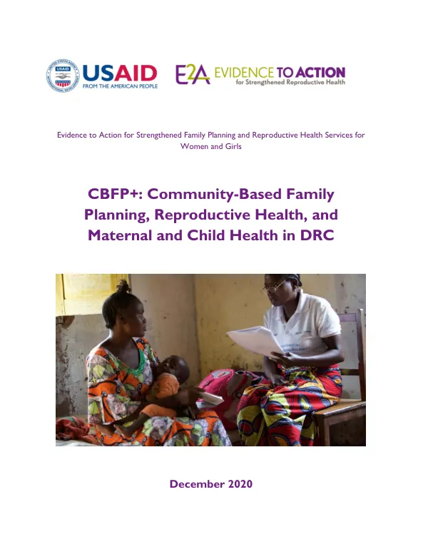 CBFP+ : community-based family planning, reproductive health, and maternal and child health in DRC