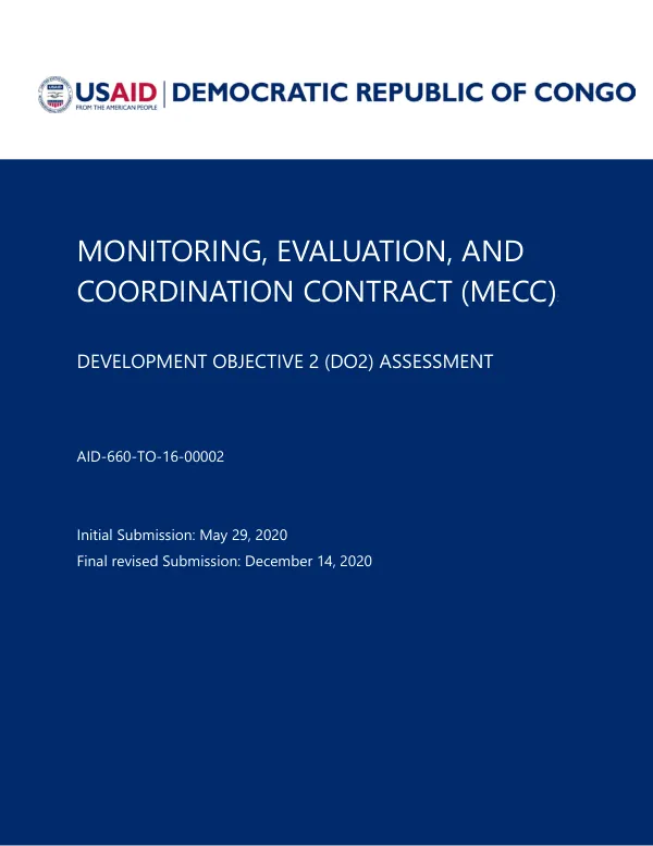 Monitoring, evaluation, and coordination contract (MECC) : development objective 2 (DO2) : assessment