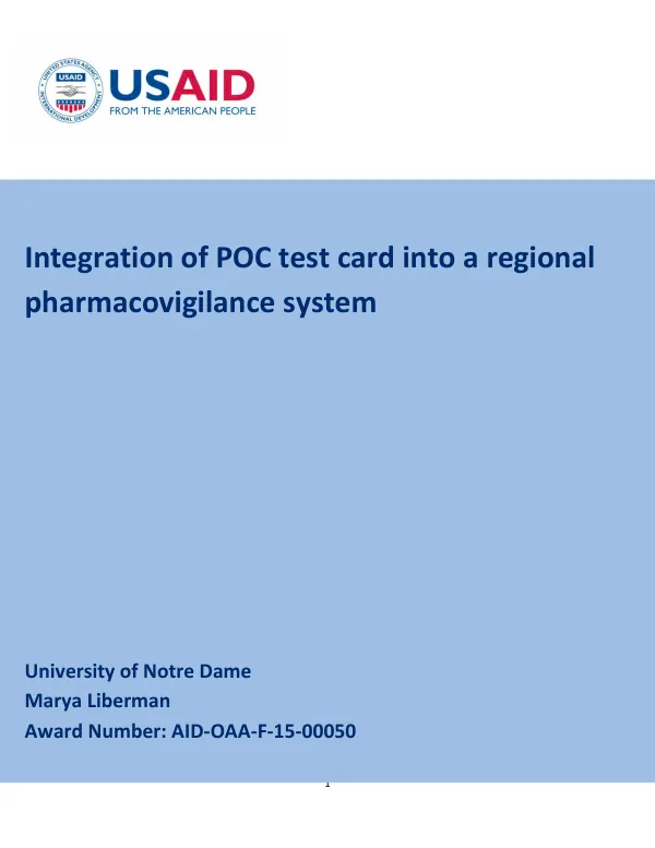 Integration of paper test cards into a pharmacovigilance system in Kenya